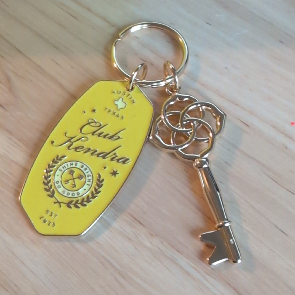 Kendra Scott "Club Kendra" Exclusive Member Yellow Keychain with Gold Key + Box